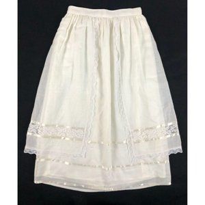 Vintage 70s Gunnie Sax Lace Skirt size 9 White